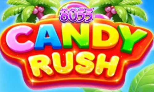 Tampilan visual cerah dan penuh warna dari slot Candy Rush dengan elemen permen tropis.